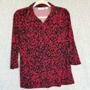 Susan Graver Women Liquid Knit Top XS Office Casual Wrinkle Free Loungewear Work